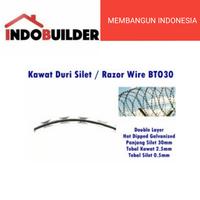 Gambar KAWAT DURI SILET BTO30 PER ROLL ISI 7 METER / RAZOR WIRE dari Indo Builder undefined 1 Tokopedia