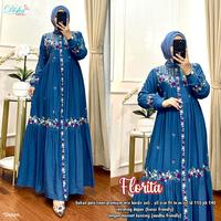 Gambar Florita dress gamis lebaran kondangan maxidress polo linen mix bordir - WHITE dari mamaegio undefined 5 Tokopedia