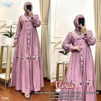 Gambar Florita dress gamis lebaran kondangan maxidress polo linen mix bordir - WHITE dari mamaegio undefined 1 Tokopedia