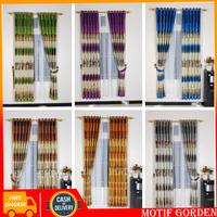 Gambar Gorden Pintu Kamar Elegant Bahan Kain Blackout Import Motif Batik Emas - MAHIRA BIRU, 6G T-230CM dari Gorden Kami undefined 5 Tokopedia