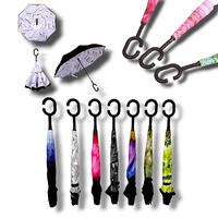 Gambar Payung Terbalik "C" Handle motif Bunga/payung terbalik - BUNGA HIJAU dari LBstoreAksesories12 undefined 1 Tokopedia