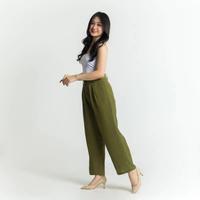 Gambar Celana Panjang Wanita Crinckle Green Brand The Executive Original dari Anjaru Fashion Store undefined 2 Tokopedia