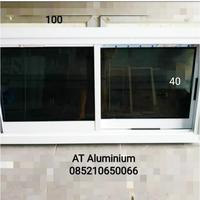 Gambar jendela sliding 40x100 aluminium harga grosir - Putih, kaca polos dari at aluminium undefined 2 Tokopedia