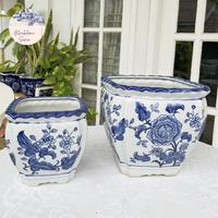 Gambar 1set Pot Keramik Biru Putih Sq dari limemintshop undefined 1 Tokopedia