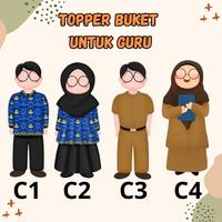 Gambar TOPPER BUKET/TOPPER HARI GURU/HIASAN BUKET - C4 dari Erinka Collection undefined 2 Tokopedia