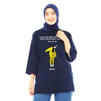 Gambar Kaos Oversize Wanita Lengan Panjang 7/8 Bahan Katun Combed 24s Adem - Putih Sederhana, XL dari Fikacu undefined 3 Tokopedia