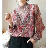 Gambar Blouse Wanita Mouseline Top Warna Import Atasan Wanita Mewah Baju Bordir Motif Variasi Lengan Panjang Nyaman Bahan Polyester - Hijau dari Aurelia01store undefined 1 Tokopedia