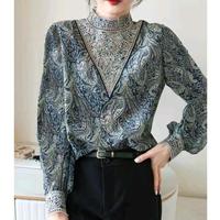 Gambar Blouse Wanita Mouseline Top Warna Import Atasan Wanita Mewah Baju Bordir Motif Variasi Lengan Panjang Nyaman Bahan Polyester - Hijau dari Aurelia01store undefined 3 Tokopedia