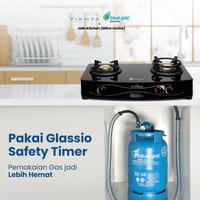 Gambar Kompor Portable Safety Timer Glassio Vienta Blue Gas safety divice dari Jafa Kitchen Vienta Yogya undefined 3 Tokopedia