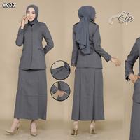 Gambar blazer wanita seragam guru abu baju pns seragam kantor asn Kerja Panjang Setelan - ABU, s-xxl dari SETYO WATI SHOP undefined 2 Tokopedia