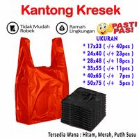 Gambar kantong plastik| kantong Kresek Warna Hitam merah putih - Putih, 40x65 dari Raja Grosir Plastik undefined 1 Tokopedia