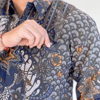 Gambar SENOPATI BIRU Kemeja Batik Pria Lengan Panjang Modern full furing - M dari Batik Alhena undefined 4 Tokopedia