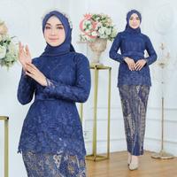 Gambar Setelan kebaya Qiana kebaya tille/kebaya wisuda/kondangan - navy, L dari Modis store02 undefined 2 Tokopedia