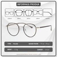 Gambar Kacamata Minus Anti Blueray Colore.in Metal TR 90 Bulat Trendy M2369 - Black Gold, Frame Saja dari Colore.in Eyewear undefined 5 Tokopedia