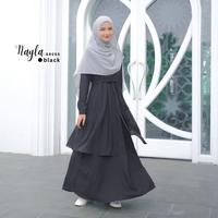 Gambar Nayla Gamis Remaja Kombinasi Outer Menyatu Kekinian by Riskirich - Black, XS dari RiskiRich Butik undefined 3 Tokopedia