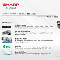 Gambar AC SHARP 1PK AH - X10BEY GARUDA SERIES INVERTER HARGA UNIT ONLY dari JLH ELEKTRONIK undefined 2 Tokopedia