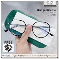 Gambar Kacamata Minus Anti Blueray Colore.in Metal TR 90 Bulat Trendy M2369 - Black Gold, Frame Saja dari Colore.in Eyewear undefined 1 Tokopedia