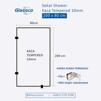 Gambar Sekat Kamar Mandi Kaca Shower Mati Partisi Tempered 10mm 200x80 cm dari Glassco Kaca undefined 1 Tokopedia