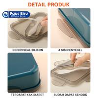 Gambar Lunch Box Warna dengan Set Alat Makan Kotak Bekal Lunchbox - Biru 900ml dari Paus Biru Indonesia undefined 3 Tokopedia