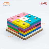 Gambar Mainan Edukasi Anak Puzzle Kayu Geometri Pilar Kotak Menara Tetris dari Kumboid undefined 1 Tokopedia