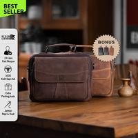 Gambar Tas Selempang Pria Kulit Sapi Asli Reven Bima Sling Bag Kantor Terbaru - Tan dari Lava Official Shop undefined 1 Tokopedia