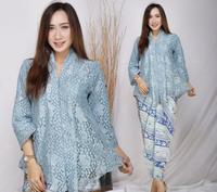 Gambar Setelan Kebaya Floy Brokat / Brukat Hijau Botol Dan Warna Lain - SET MOCCA dari Batik Kebaya Modern undefined 2 Tokopedia