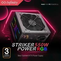 Gambar Power Supply INFINITY 550W RGB STRIKER POWER 85+ BRONZE PSU FLAT CABLE dari Vincent 888 undefined 2 Tokopedia
