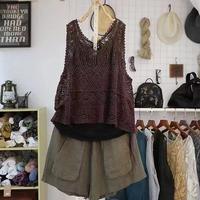 Gambar VEST CROP TOP RAJUT CROCHET LACE IVORY ABU COKLAT KUTUNG OVERSIZE - Ivory dari Paisley & Sage undefined 5 Tokopedia