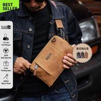 Gambar Tas Selempang Hand Bag Pria Kulit Sapi Asli Reven Oslo Multi Bag - Tan dari Lava Official Shop undefined 1 Tokopedia