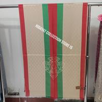 Gambar selendang syal scarf khasmir bermotif senada lis pinggir & tengah  GC - Cream, 180 cm X 75 cm dari Hidayat collection store undefined 1 Tokopedia