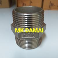 Gambar Doubel nepel SS316 drat 2"(inch) Double nepple #150 SS 316 dari MK DAMAI undefined 1 Tokopedia