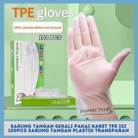 Gambar SARUNG TANGAN SEKALI PAKAI KARET TPE ISI 100PCS SARUNG TANGAN PLASTIK - M dari inspiretech undefined 1 Tokopedia