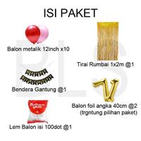 Gambar Paket Set Dekorasi Backdrop Ulang Tahun Simple - PD#4, Tanpa Angka dari BBOLA undefined 2 Tokopedia