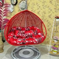 Gambar Kursi Ayunan Gantung jumbo Rotan Sintetis - Merah dari Hanania rotan undefined 3 Tokopedia