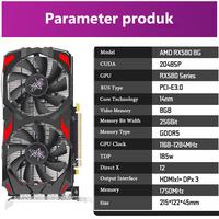 Gambar AISURIX AMD RADEON RX 580 8GB VGA Card ddr5 256Bit 2048SP HDMI New PC - RX580-RED dari AbadiStore02 undefined 3 Tokopedia
