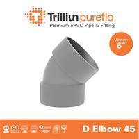 Gambar Fitting Pipa uPVC Trilliunpureflo D Elbow 45° 6" Inch dari Trilliun undefined 1 Tokopedia