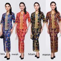 Gambar Setelan Baju Kebaya Pramugari Batik Santika Prodo - Merah, XXL dari kathyaseller undefined 2 Tokopedia