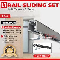 Gambar WELDOM Rail Sliding Pintu Geser Gantung Kayu Aluminium Soft Close 2 M - 6020 dari Satu Kotak undefined 1 Tokopedia
