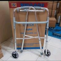 Gambar Alat Bantu Jalan || Tongkat Walker Dengan Roda Tongkat Jemuran dari Alat Kesehatan Kmm undefined 2 Tokopedia