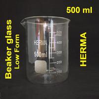 Gambar BEAKER GLASS 500 ML GELAS KIMIA GELAS PIALA BEKER GLASS LOW FORM - bomex/herma dari labsmarkets undefined 4 Tokopedia