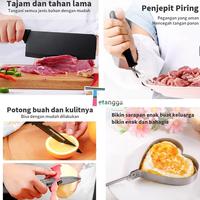 Gambar Chef Knife Cleaver Buck-T J12 Set Pisau Dapur Hitam 5 Pcs in 1 Premium dari Welas Asih 99 undefined 2 Tokopedia