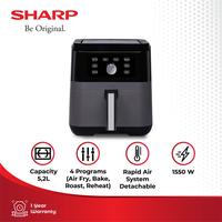 Gambar Sharp Air Fryer KF-DP52BK Rapid Air System DP528BK dari E-House28 undefined 1 Tokopedia