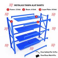 Gambar Rak Besi Gudang 4 susun 2 meter 200 kg Main Frame rack Gudang - 3 Ambalan, STARTER dari Rizky Jaya Compressor undefined 5 Tokopedia