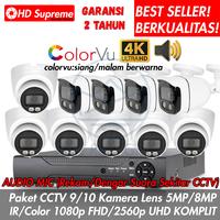 Gambar Paket CCTV 9 10 Kamera Audio Colorvu Indoor Outdoor 16 channel Komplit - 10CCTV IR Audio, 5MP Tanpa HDD dari Raja Ratu Grosir undefined 1 Tokopedia