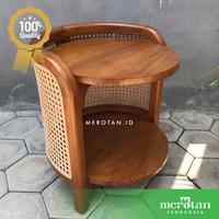 Gambar Meja Coffe / Meja Teras Jati Anyaman Rotan Alam / Side Table - Mentahan dari MEROTAN ID undefined 1 Tokopedia