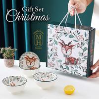 Gambar Gift Set Natal Christmas Deer Box Hampers Mangkuk Piring | Kado Xmas - 2 bowls+sumpit dari Marbelous Home undefined 2 Tokopedia
