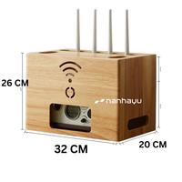 Gambar Rak Router Wifi Storage Box Dan Tempat Stop Kontak Set Top Box - Gwifi - Cokelat dari nanhayu custom woodcraft undefined 2 Tokopedia
