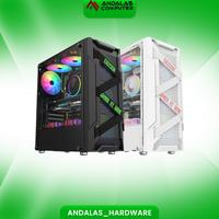 Gambar Gaming Case Casing PC Komputer Raptor Fortress White Black With 3 Fan - Hitam, Standart dari Andalas Hardware_NEW undefined 1 Tokopedia