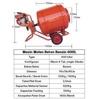 Gambar Mixer Molen Dorong Mesin Pengaduk Semen Concrete Engine 600 Liter dari TB JAYA BERSAMA undefined 2 Tokopedia