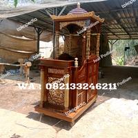 Gambar Mimbar Masjid Boyolali Kayu Jati Atap Kubah Mewah Murah dari Jual Podium undefined 3 Tokopedia